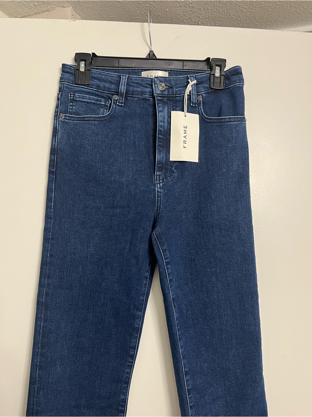 Frame Denim Women’s Jeans — Dark Blue Denim (The Pencil Crop) - Picture 2 of 9